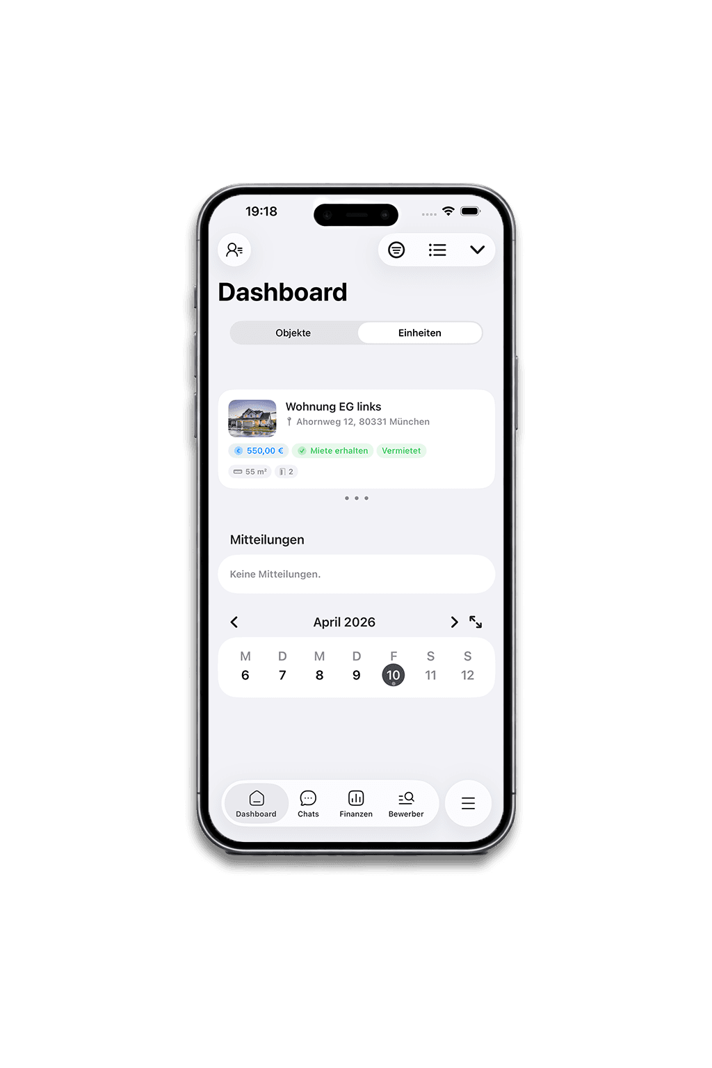 RentalOne in der mobilen App